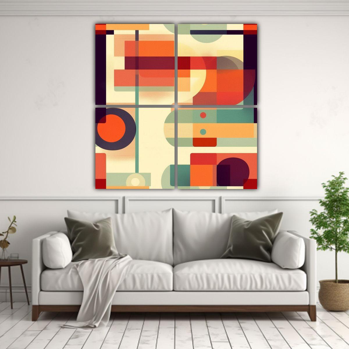 Pinturas Decorativas Abstractas Geométricas 180x180 Cm-2