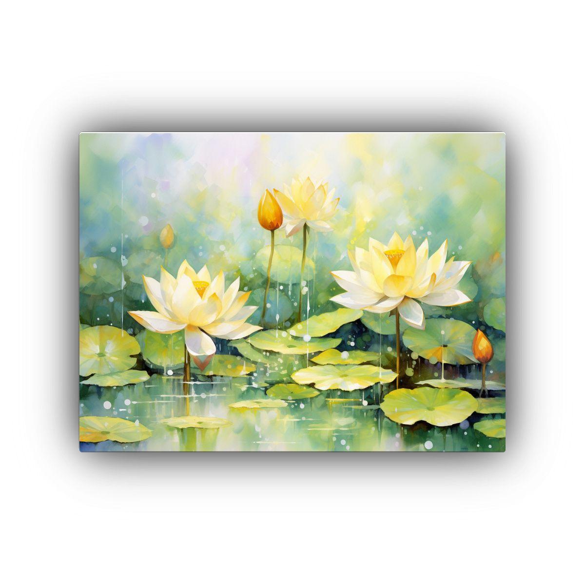 Cuadro Abstracto Inspirado En Flores De Loto Amari 40x30cm-0