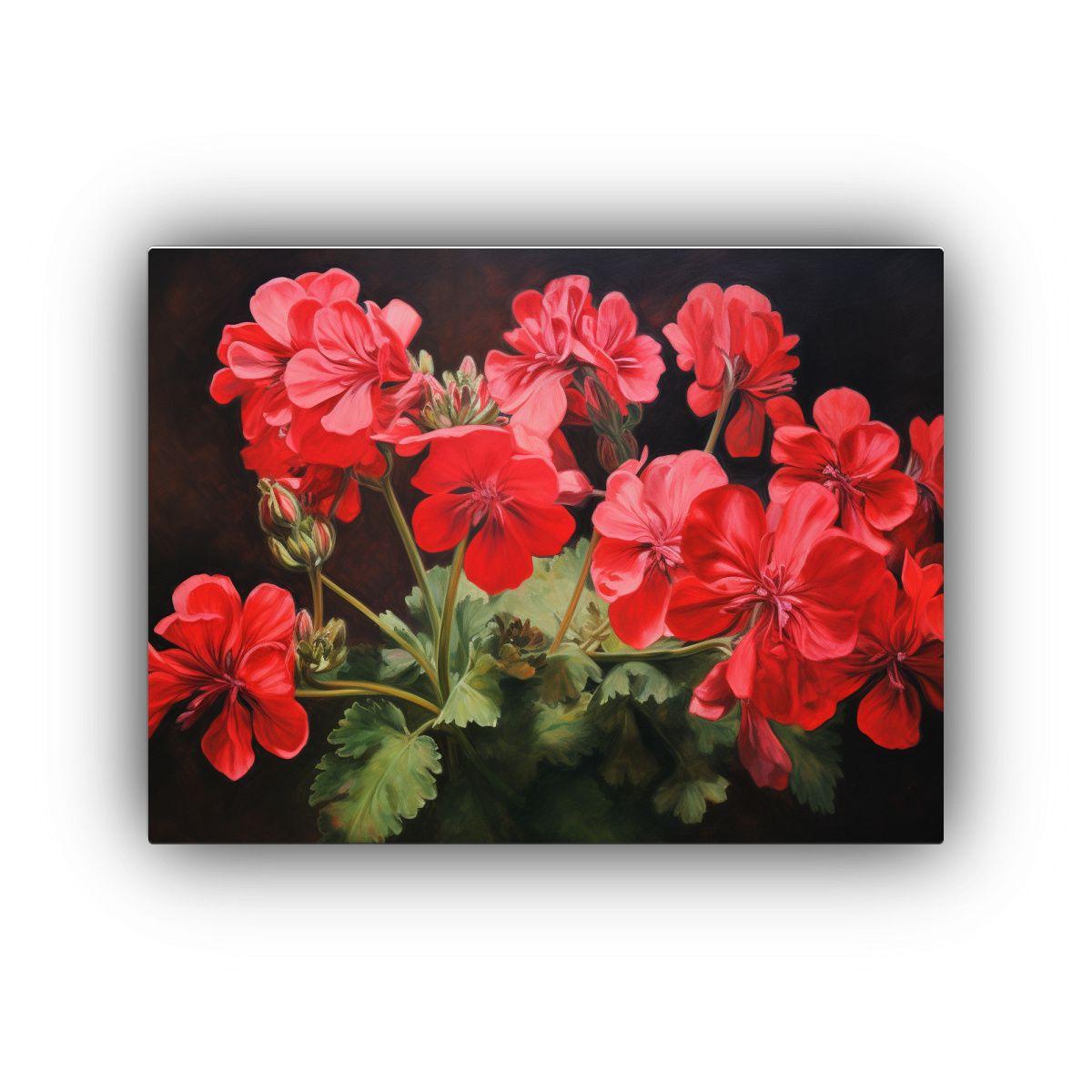 Pintura Abstracta De Flores En Geranio Con Tonos Suaves 120x80cm-0