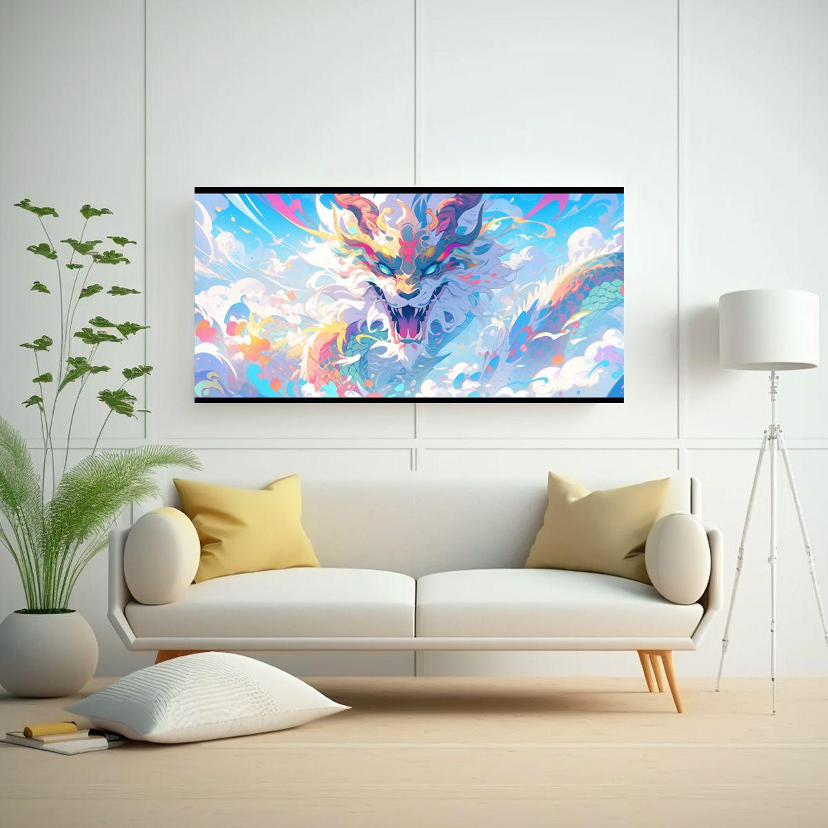 Pintura Tela Bastidor Calidad Económica Dragón 100x50cm-2