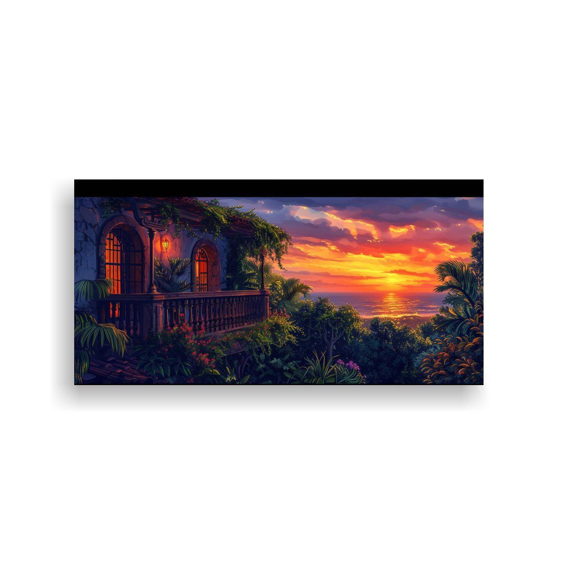 Pintura Fantasía Oscura Estilo Gráfico Alegre 100x50cm-0