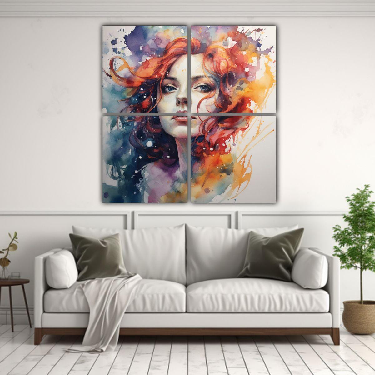4 Lienzos De Tela Diseño Motivo Carlos Photo 80x80 Cm-2