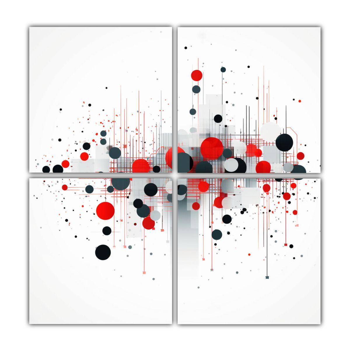 Cuadriptico Abstracto Riqueza Visual Vasilkov 140x140 Cm-0