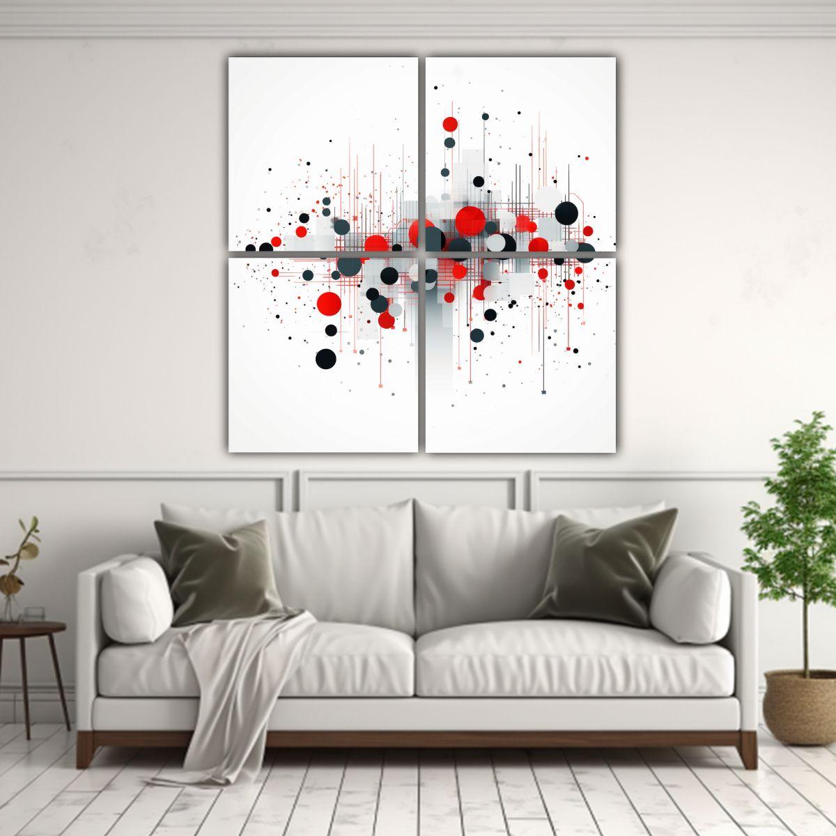 Cuadriptico Abstracto Riqueza Visual Vasilkov 140x140 Cm-2