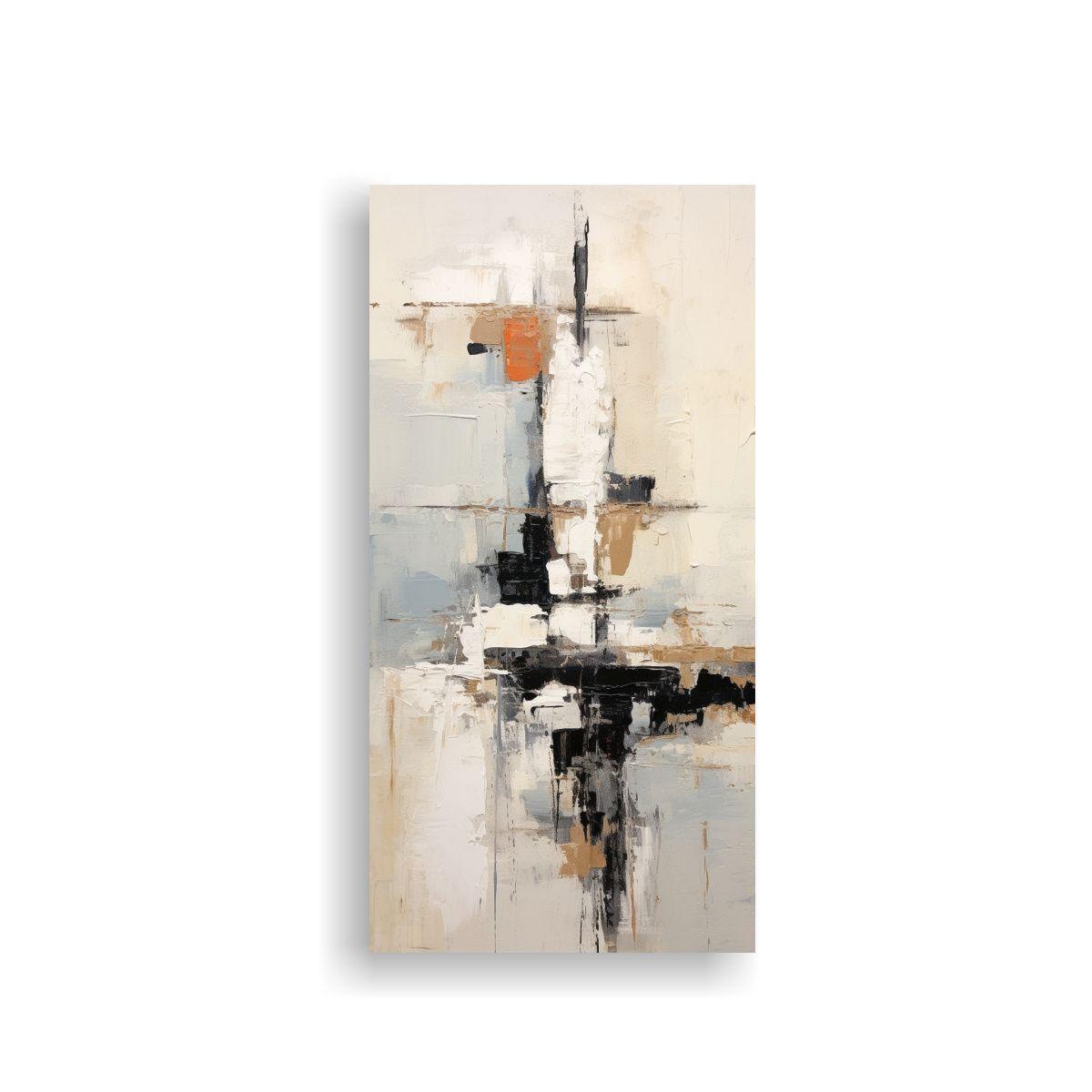 Pintura Acuarela Abstracta Minimalista En Blanco 40x80cm-0