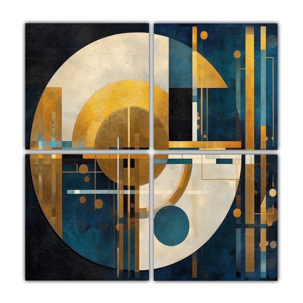 Cuadros Vanguardia Contraste Con Círculos Arte 120x120 Cm-0
