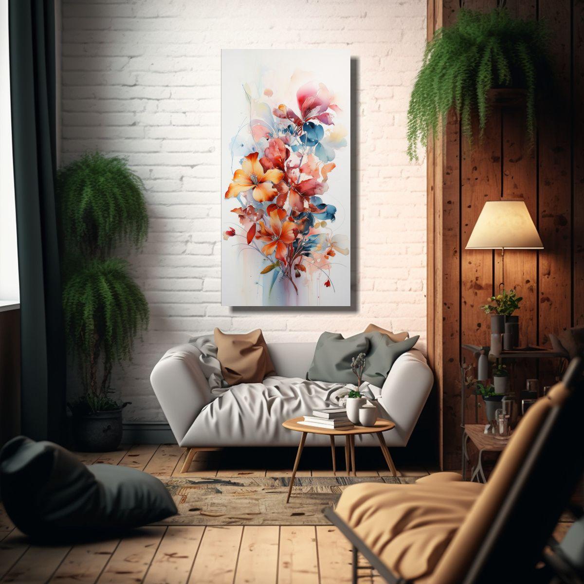 Pinturas Decorativas De Flores Abstractas 60x120cm-2