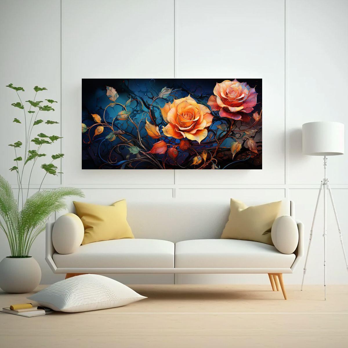 Pintura Decorativa Estilo Rose Van Gogh De Alta 40x20 Cm-2