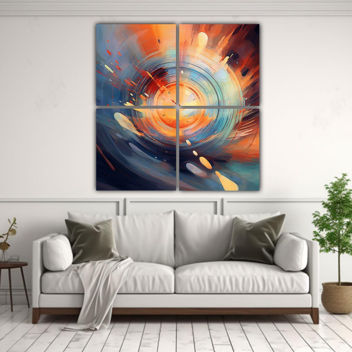 Obra Maestra Abstracta Con Herramientas Digitales 120x120 Cm-2