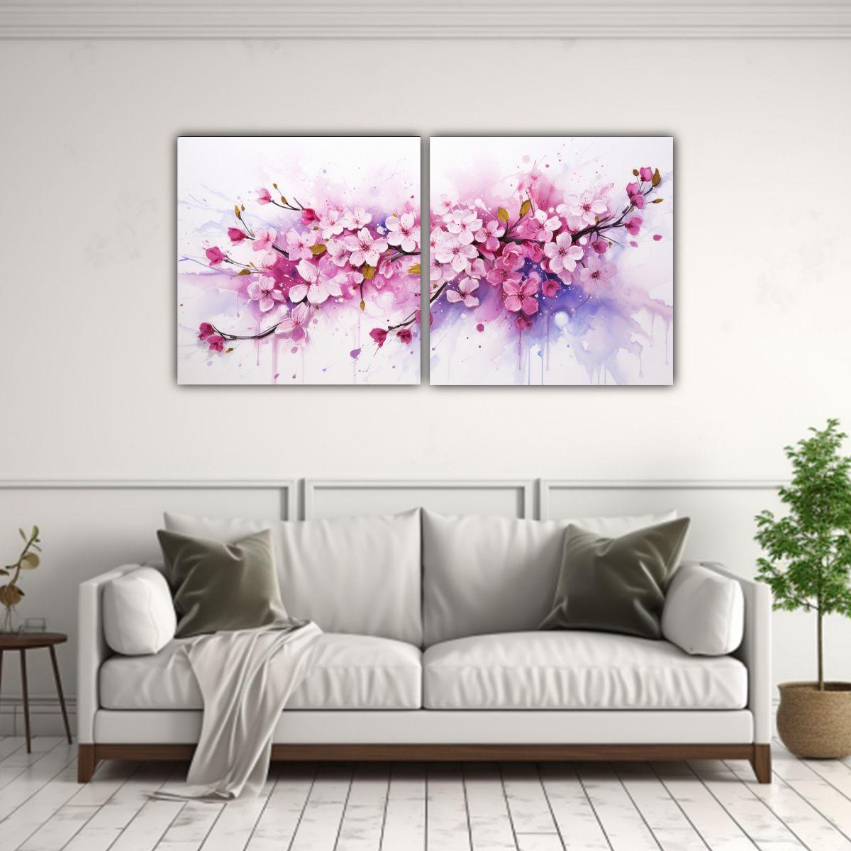 Pintura Decorativa Acuarela Sakura Colores 40x20 Cm-2