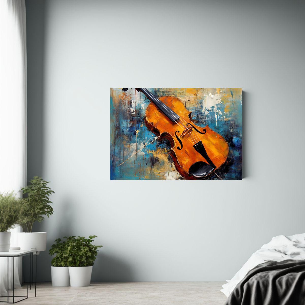Cuadro Abstracto Perspectiva Serenata Estelar: Arte Mixto In 90x60cm-2