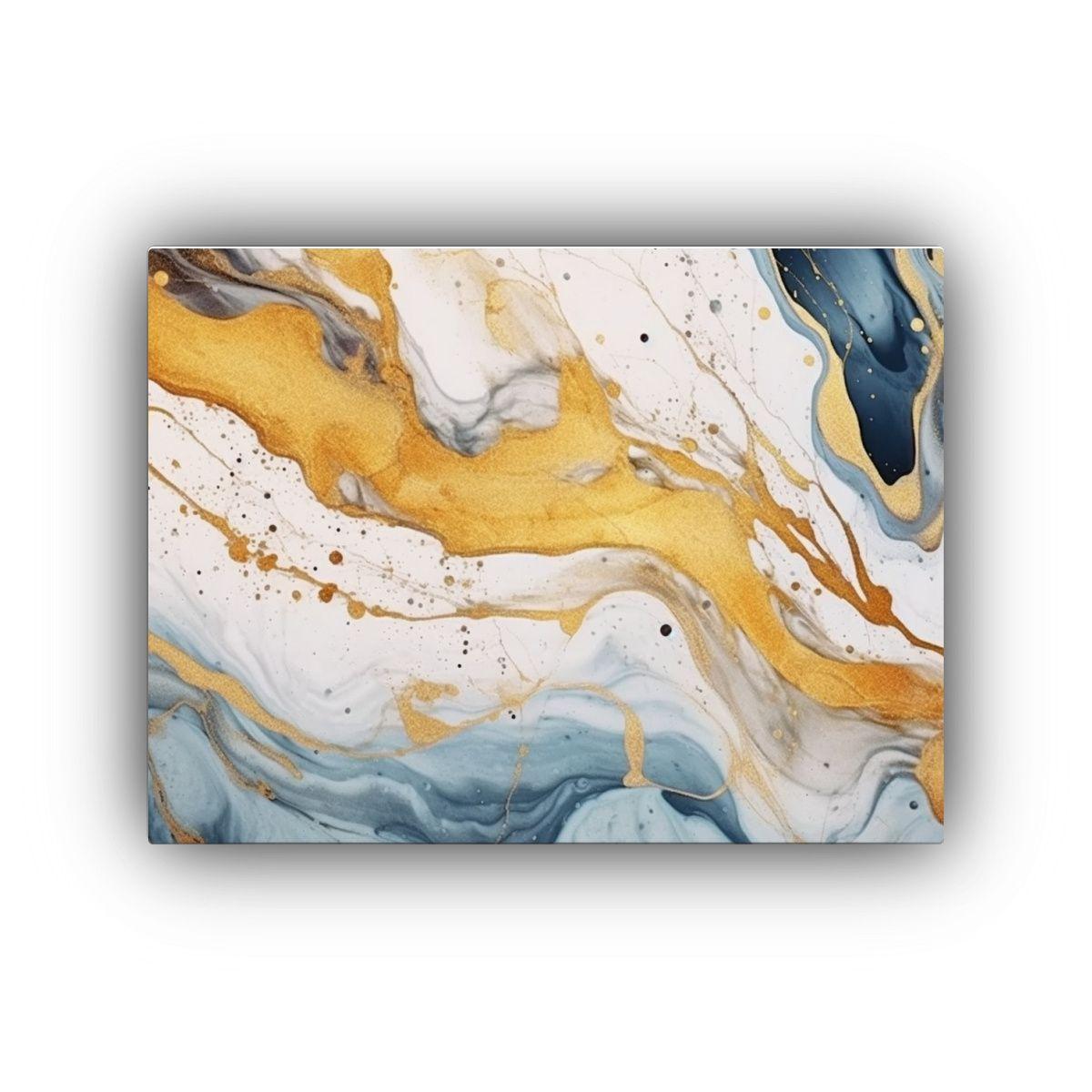 Cuadro Mural Canva Vanguardia Abstracto Con Técnica De Flui 65x50cm-0
