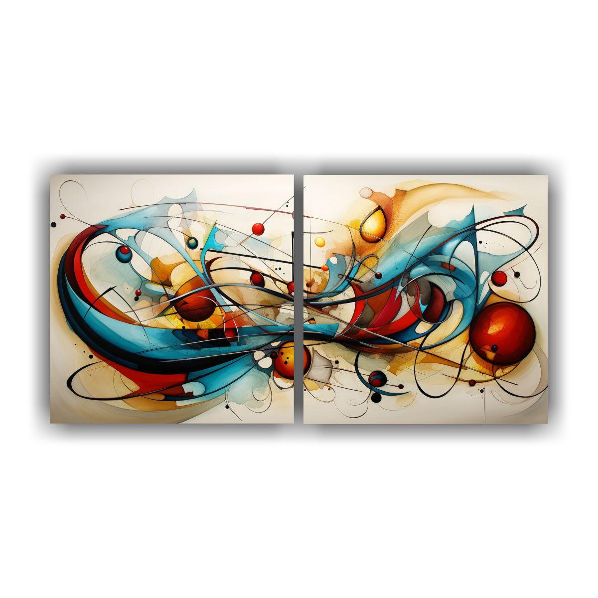 Cuadros Abstractos Para Cuartos: Composiciones 60x30 Cm-0