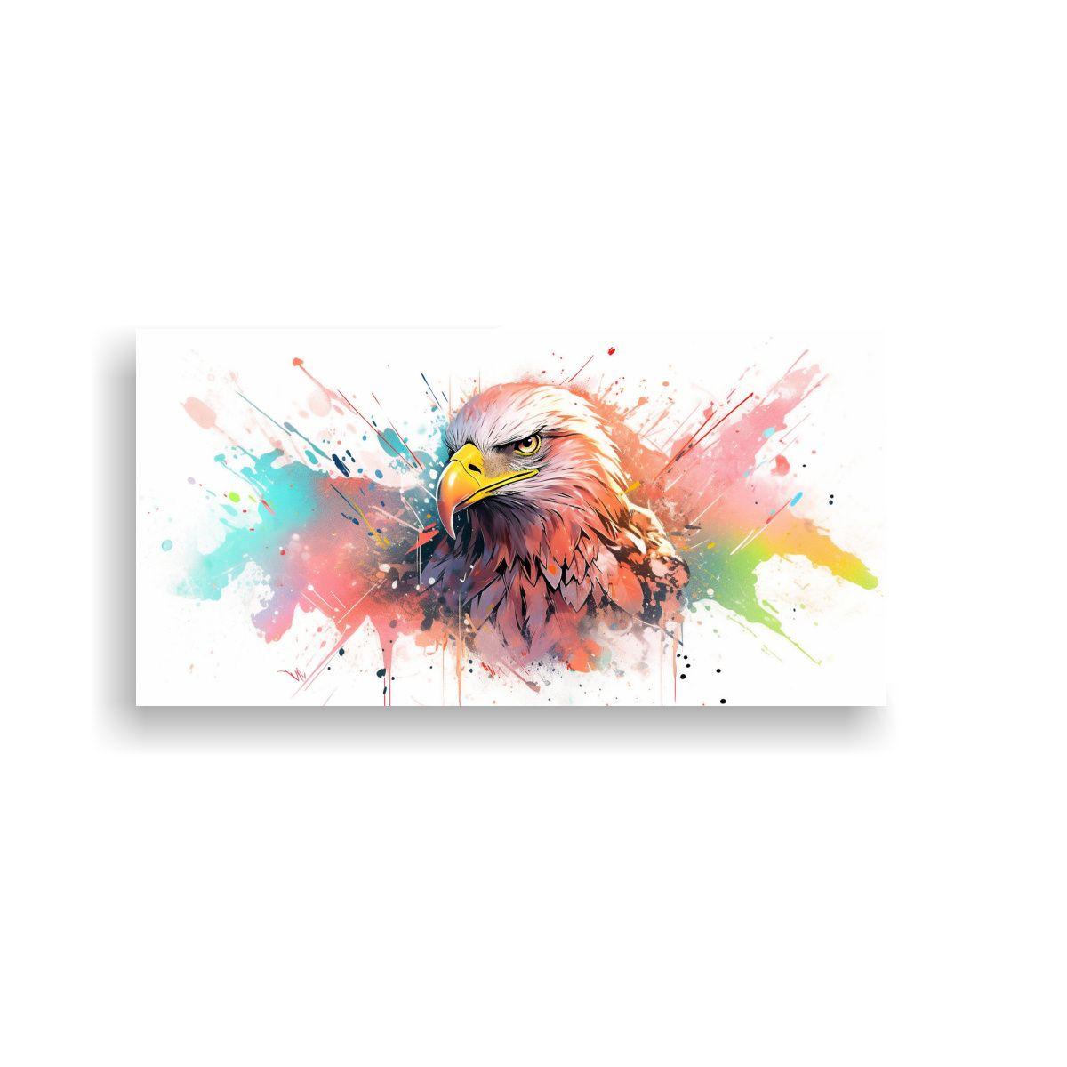 Pintura Abstracta Majestuosa De Águila En Colores 140x70cm-0
