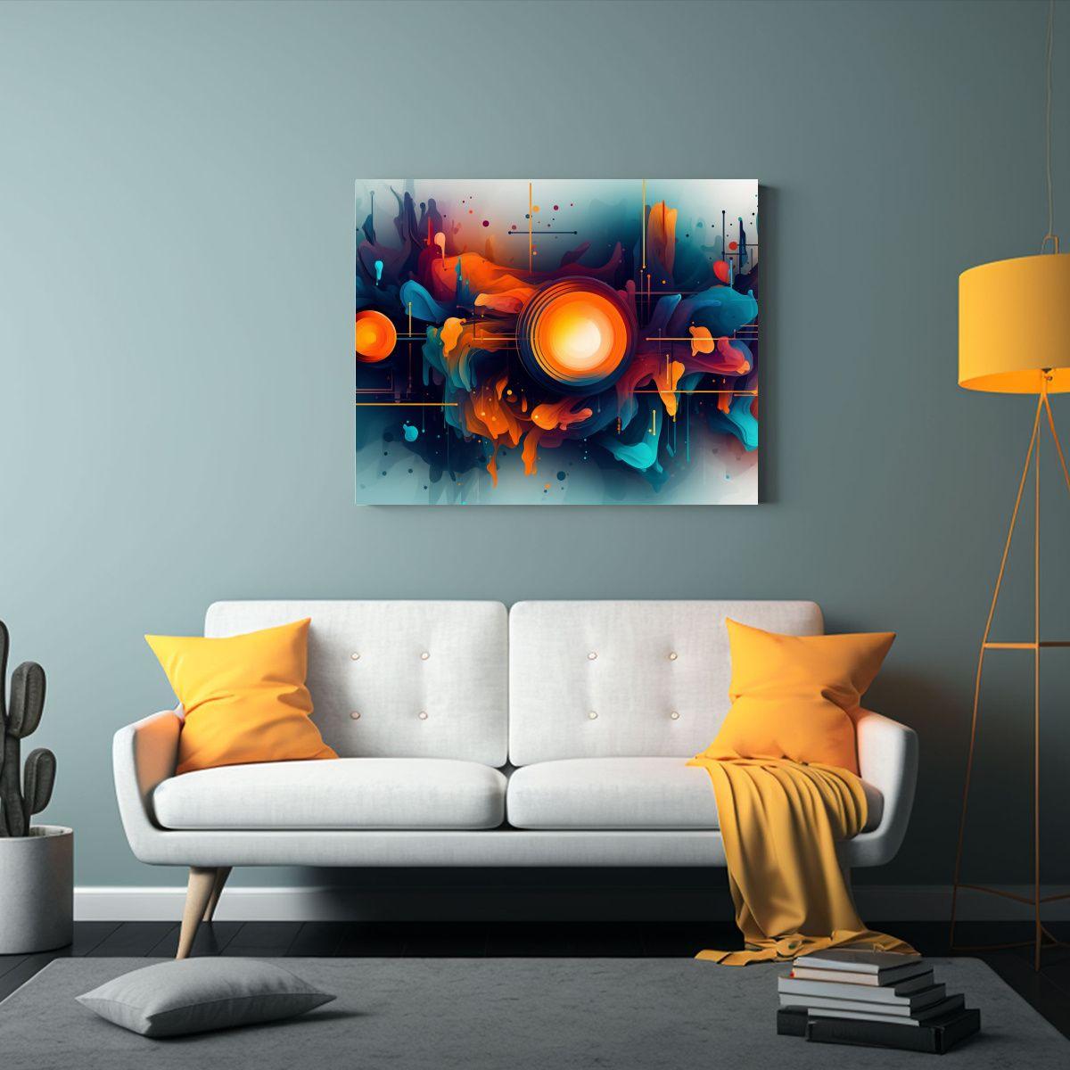 Cuadro Acuarela Abstracción Minimalista Para Decoración De 90x60cm-2