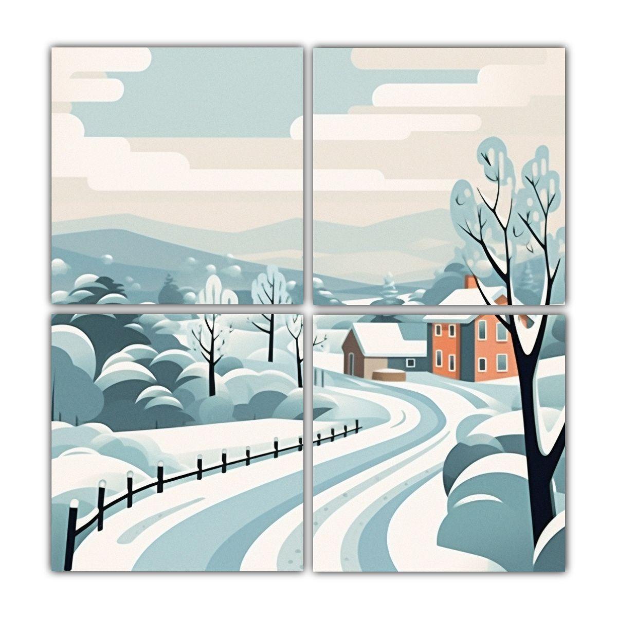 Cuadro Composición Alta Resolución Invierno 140x140 Cm-0