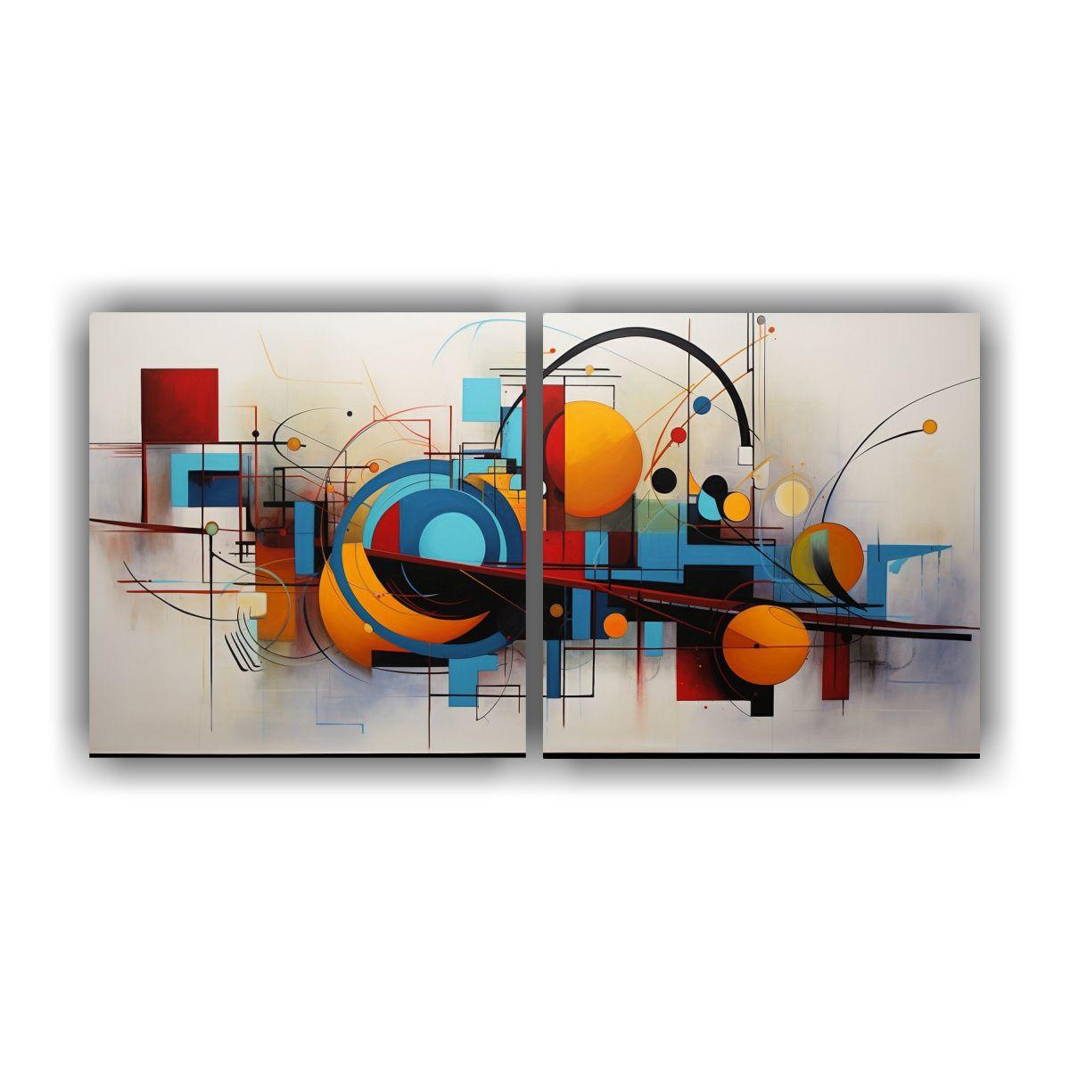 Pinturas Decorativas Que Fusionan Geometría 160x80 Cm-0