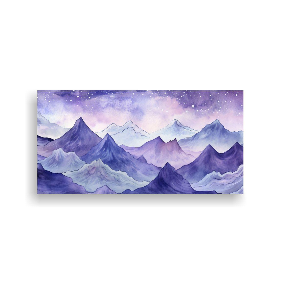 Pintura Decorativa De Montañas En Acuarela 140x70 Cm-0