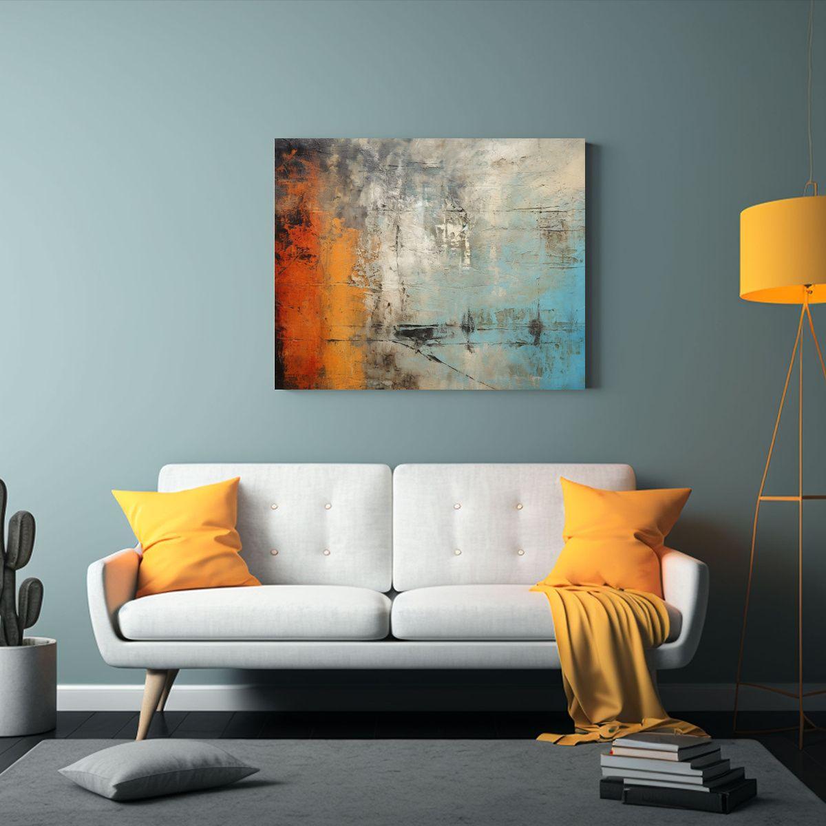 Pintura Abstracta Minimalista Con Textura Y Pinceladas Grues 50x40cm-2