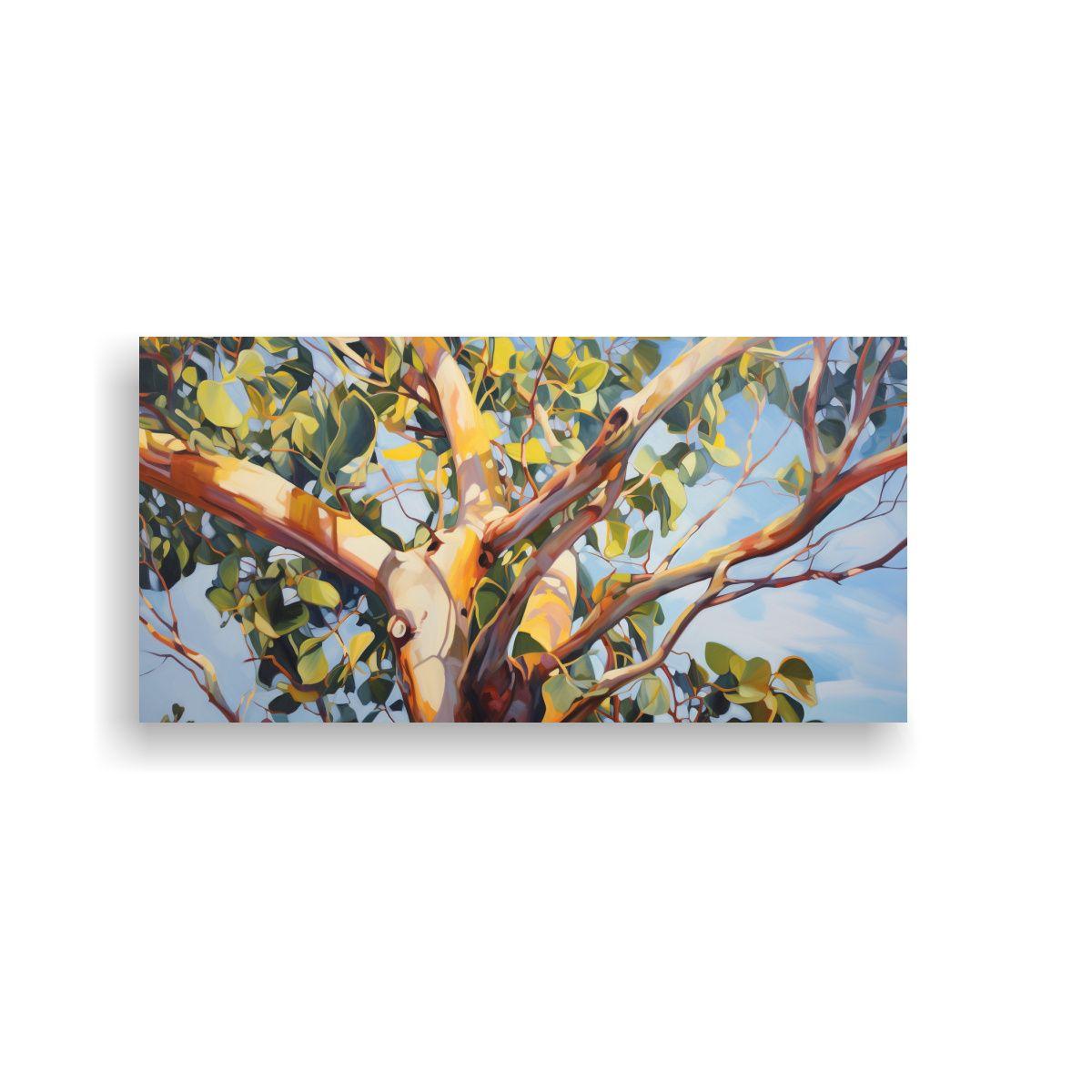 Cuadro Abstracto Detallado De árbol De Eucalipto  40x20cm-0
