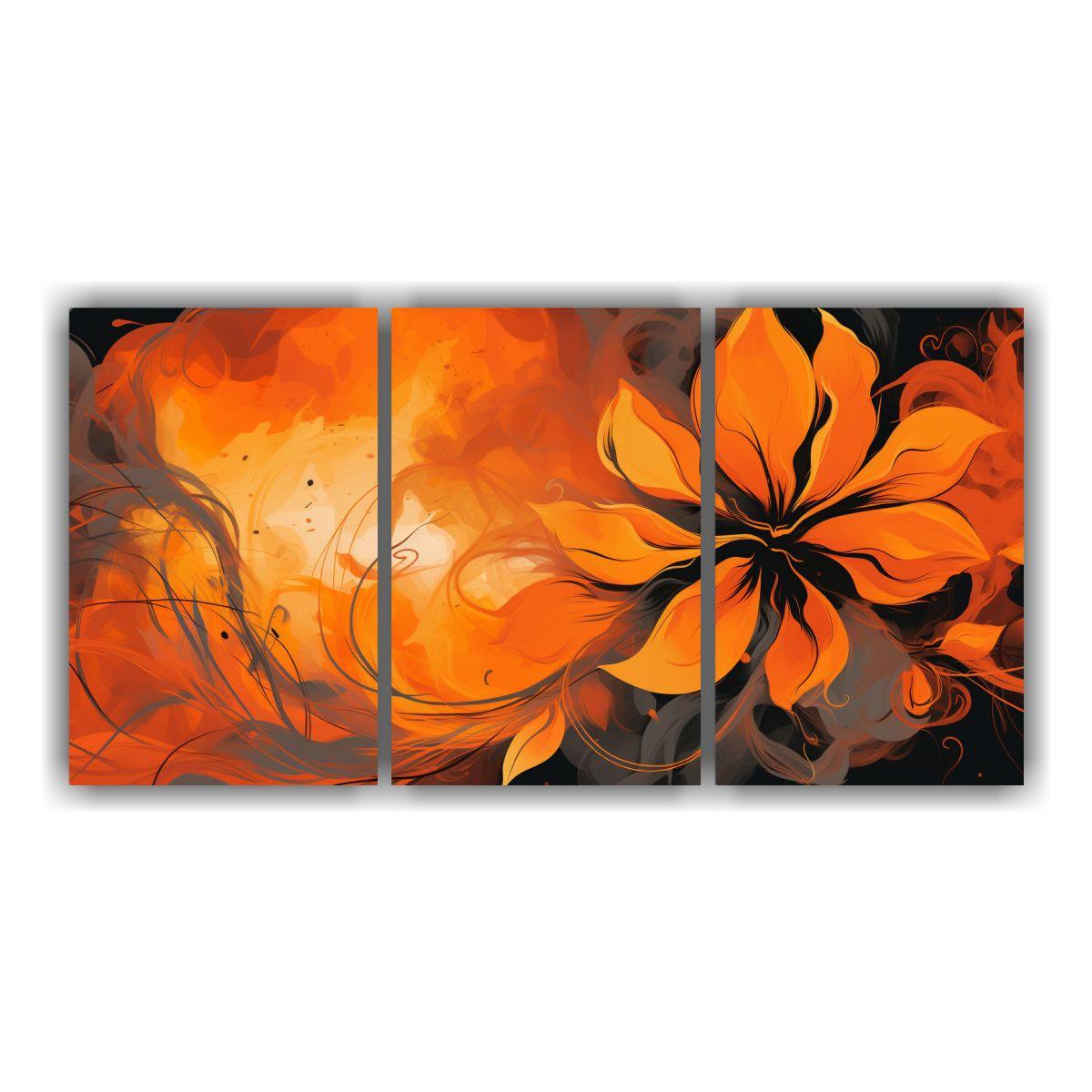 Conjunto 3 Lienzos Tema Naranja Ambiente Neonoir 240x120 Cm-0