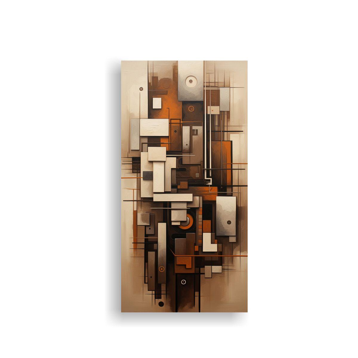 Cuadros Abstractos Composición En Tonos Marrones 40x80cm-0