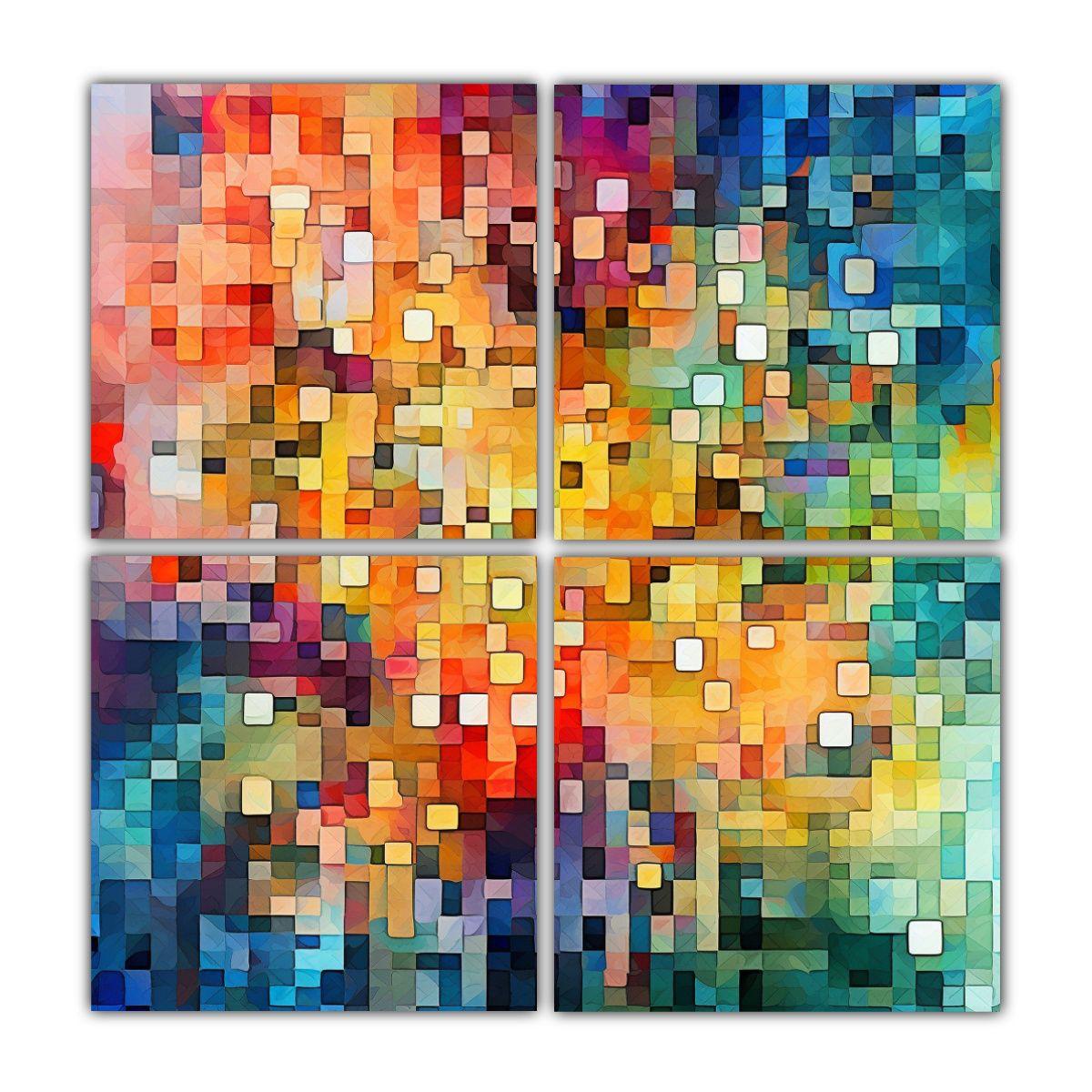 Cuadros Acuarela Rectangular Con Patrón Caótico 120x120 Cm-0