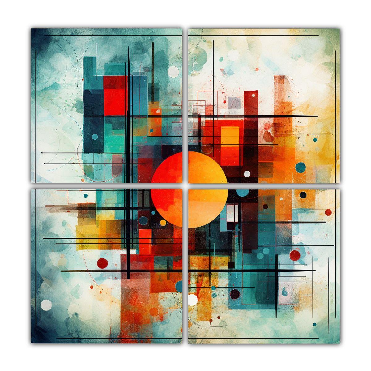 Cuadros Tema Luminosa Abstractos Coloridos 180x180 Cm-0