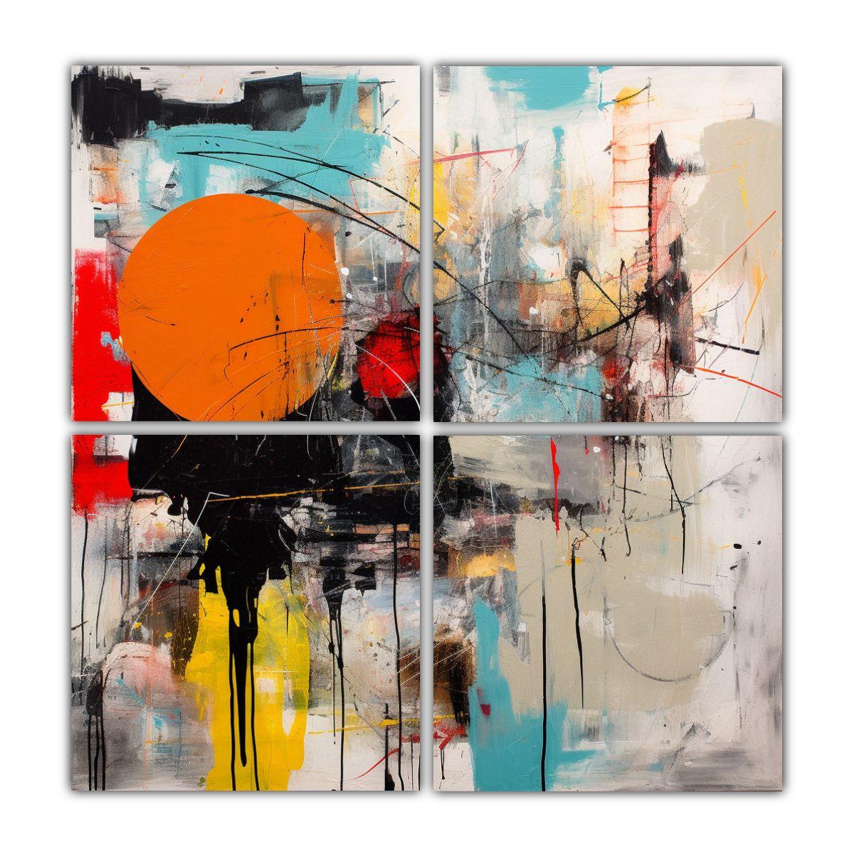 Pintura Abstracta Mixta De Alta Calidad 120x120 Cm-0