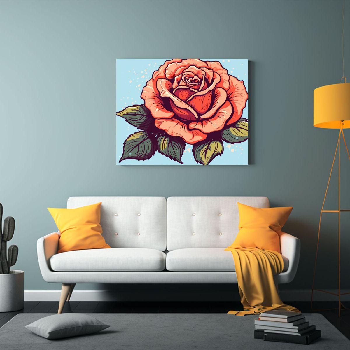 Cuadro Moderno De Una Rosa En Florificación: Riqueza Visual 60x40cm-2