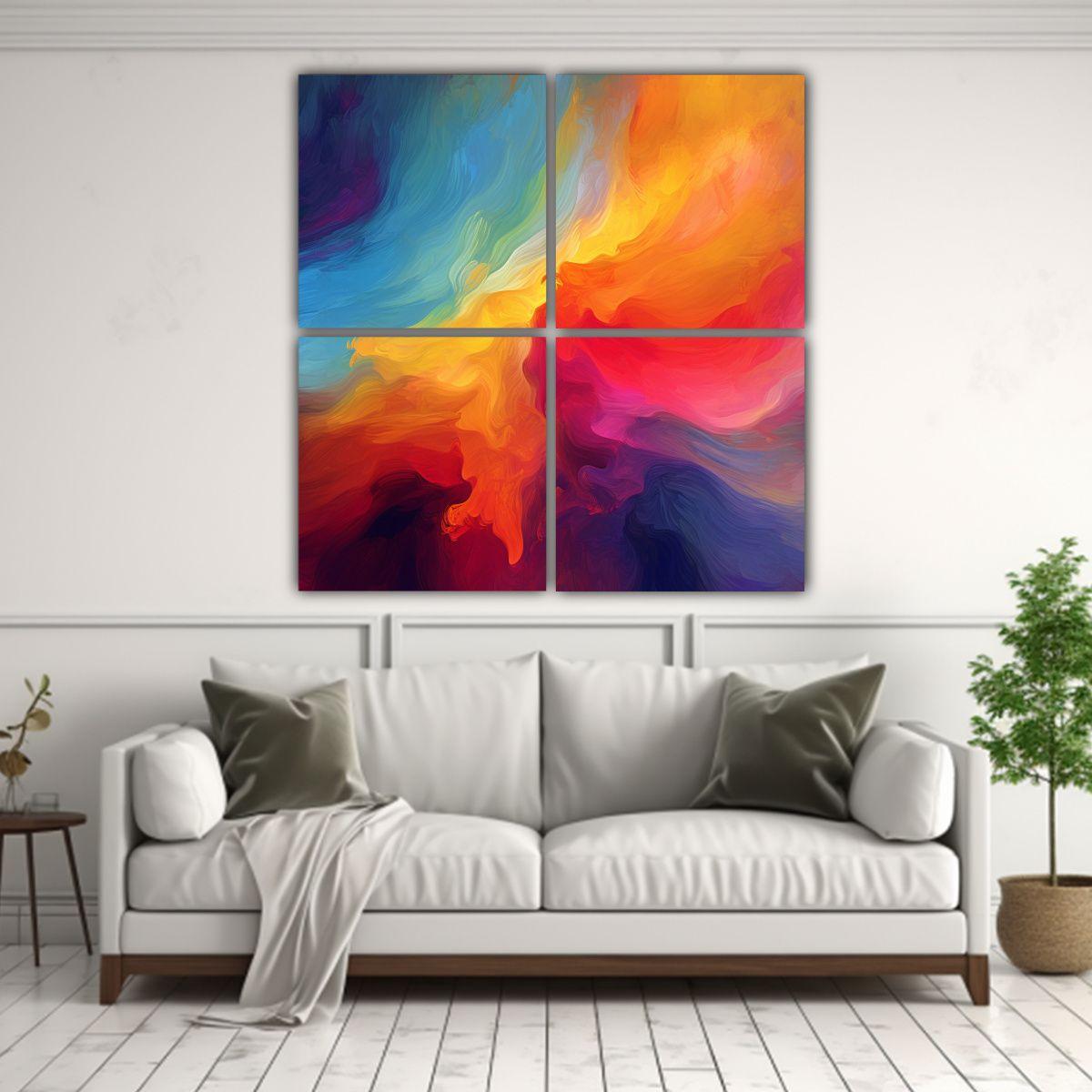Cuadriptico Tela Sublimada Arte Grafico Fondo 200x200 Cm-2