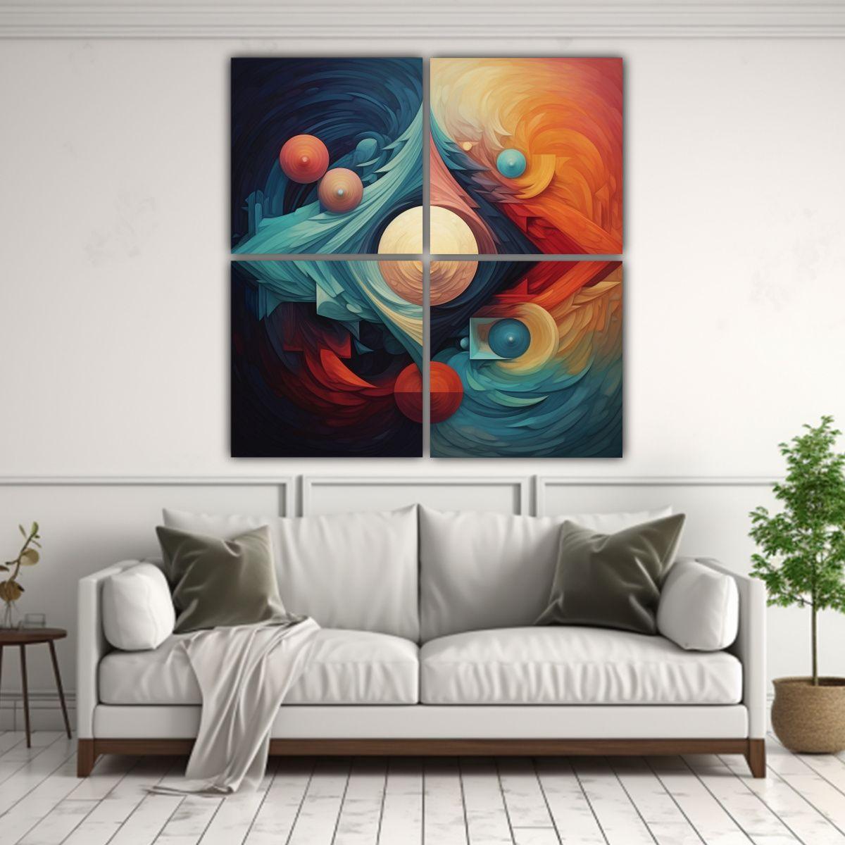 Cuatro Lienzos De Tela Calidos Arte Urbano King 60x60 Cm-2