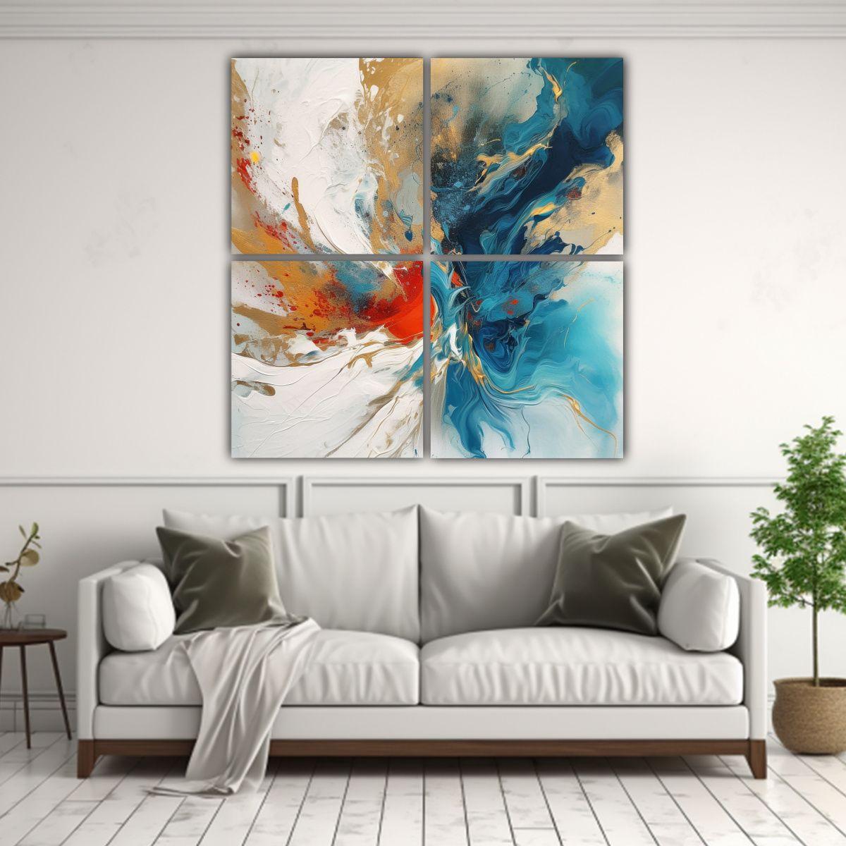 Cuatro Composiciones Decorativas Originales: Crea 60x60 Cm-2