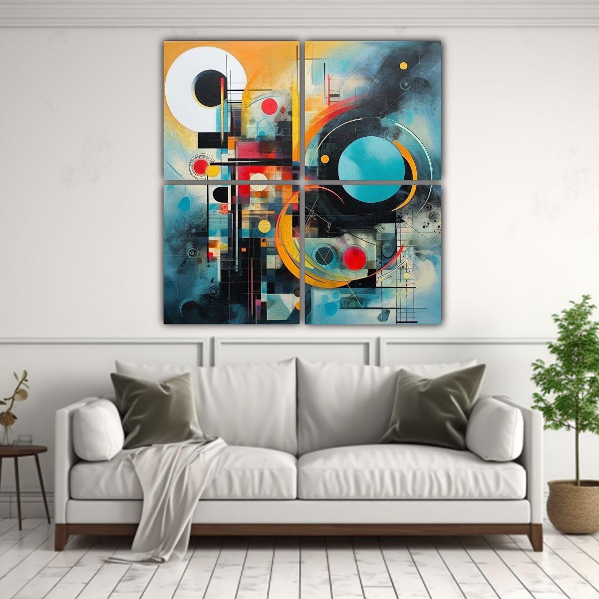 4 Pinturas Abstractas De Arte Representación 60x60 Cm-2