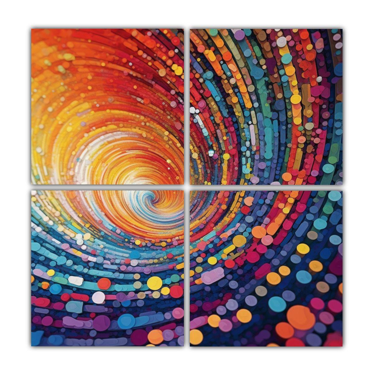Pinturas Decorativas Estrelladas En Espiral, 100x100 Cm-0