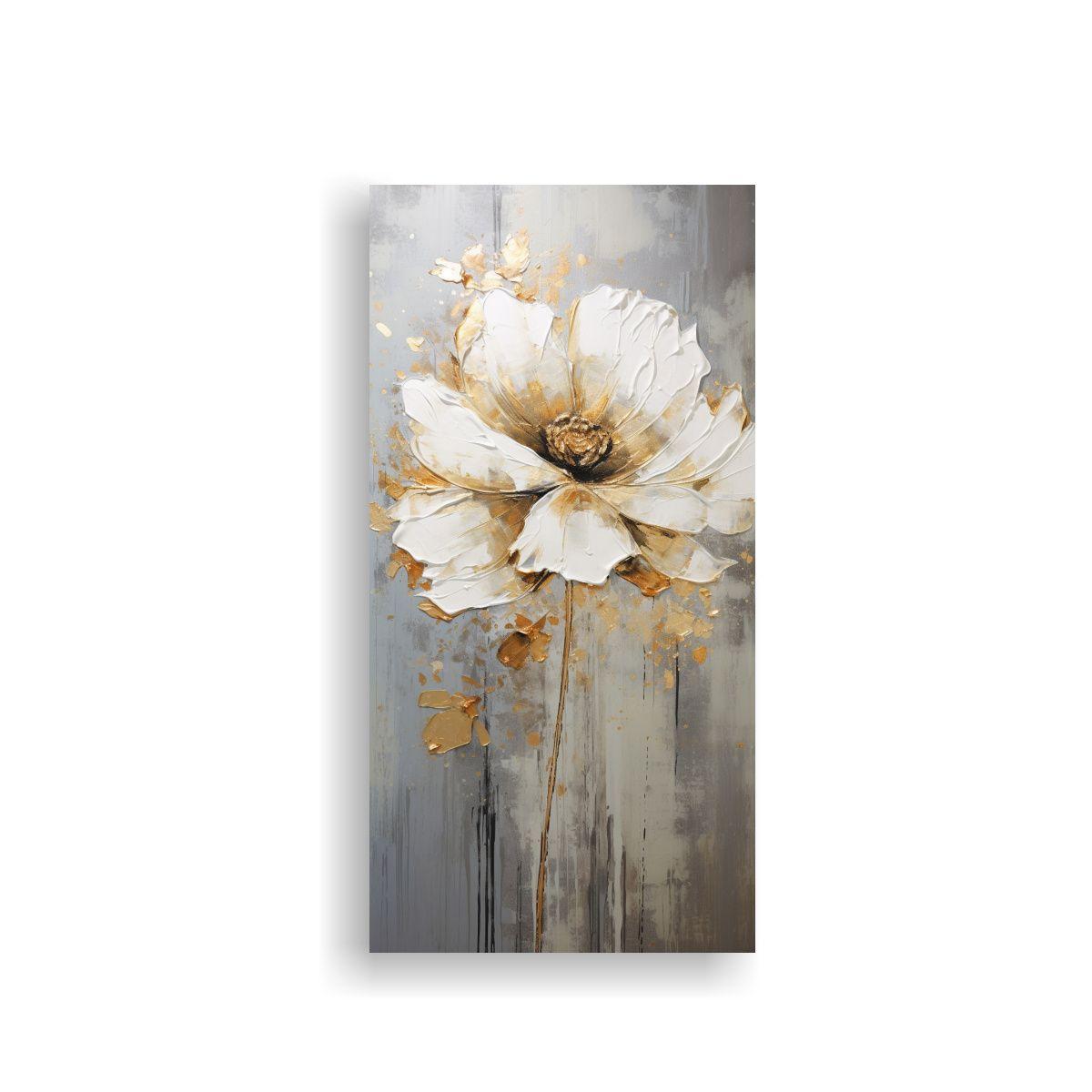 Pintura Lienzo Flor Oro Estilo Decorativo 50x100cm-0