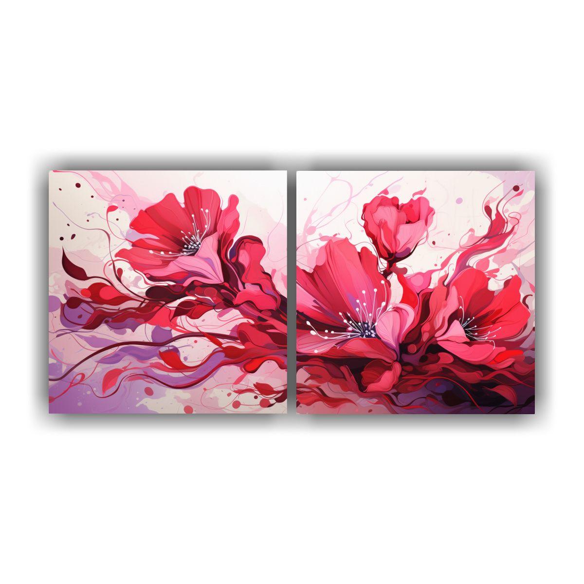 Fotografía Combinación De Colores Rojo Y Rosa 140x70 Cm-0