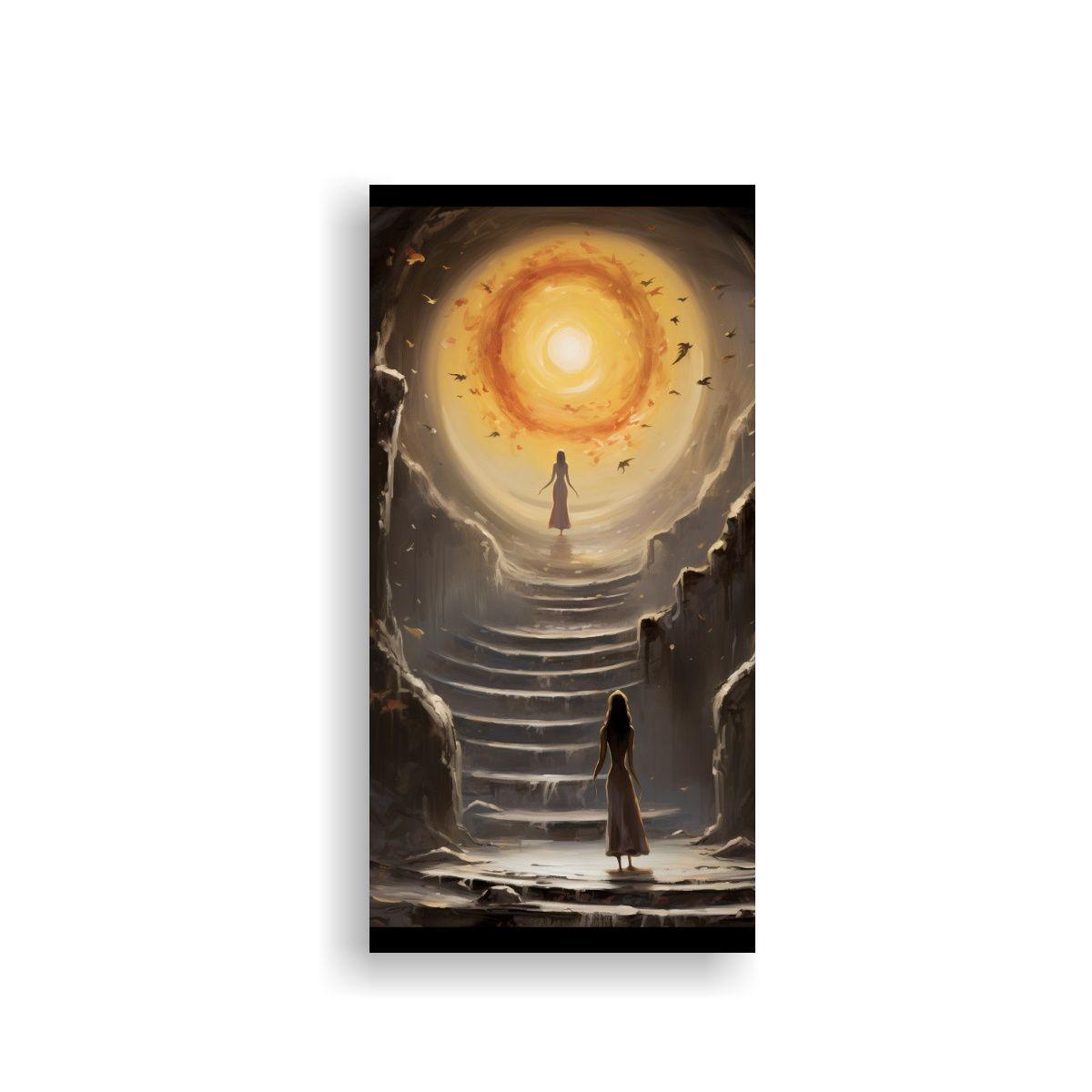 Lienzo Diseño Relieve Símbolos Elementos 20x40cm-0