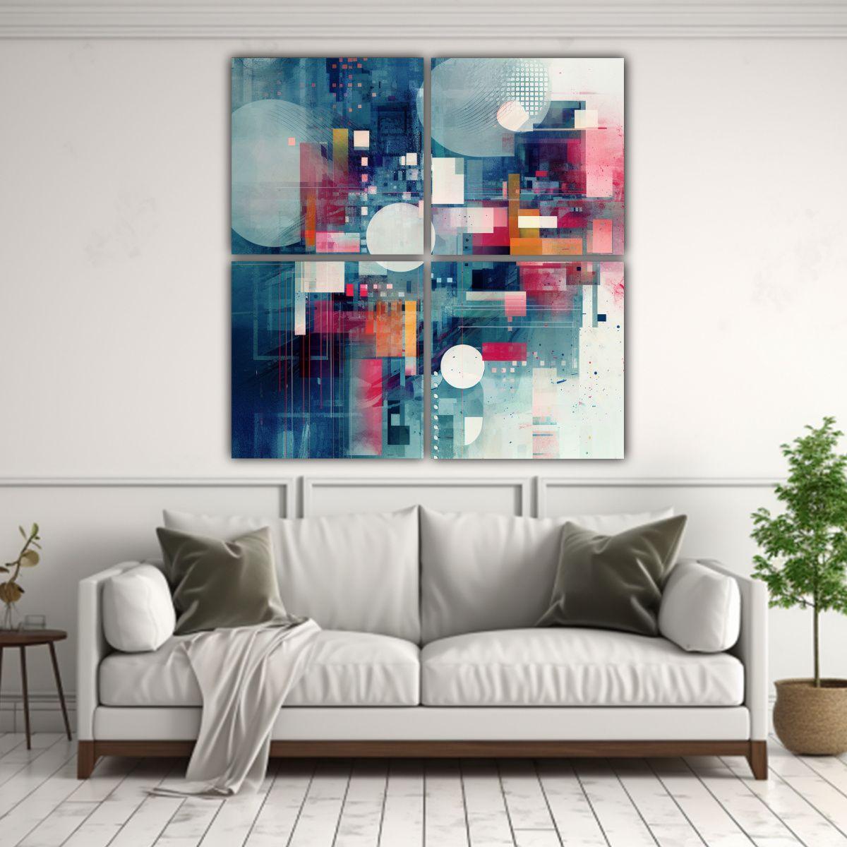 4 Lienzos Fotografía Clásico Digital Dreams 180x180 Cm-2