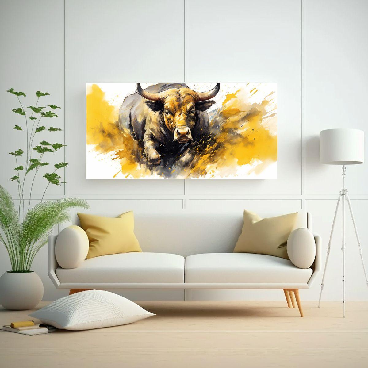 Cuadros Decorativos Lienzo Expresión Toros 60x30cm-2