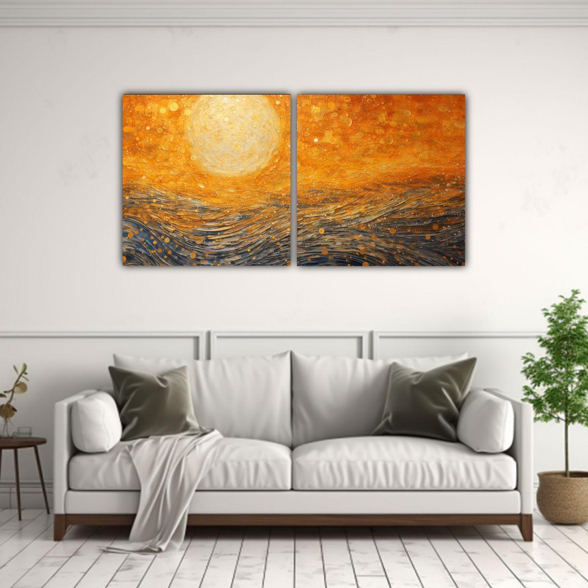 Cuadros Movimiento Luminoso De Puntos Liquidos 40x20 Cm-2