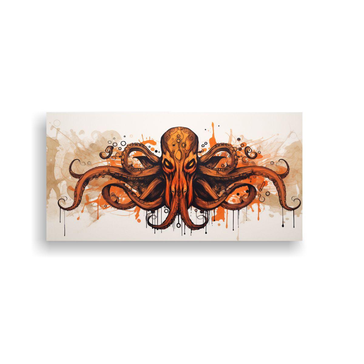 Cuadro Galería Squid En Caoba Y Negro Arte Neo 100x50cm-0