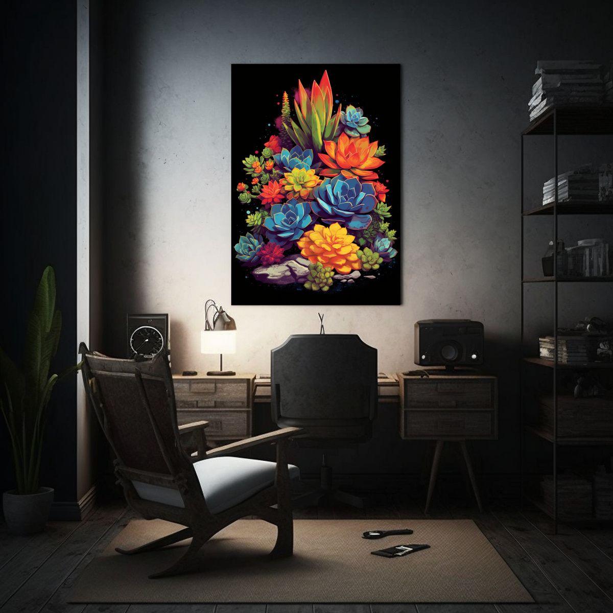 Cuadro Conceptual Minimalismo Con Suculentas 30x45cm-2