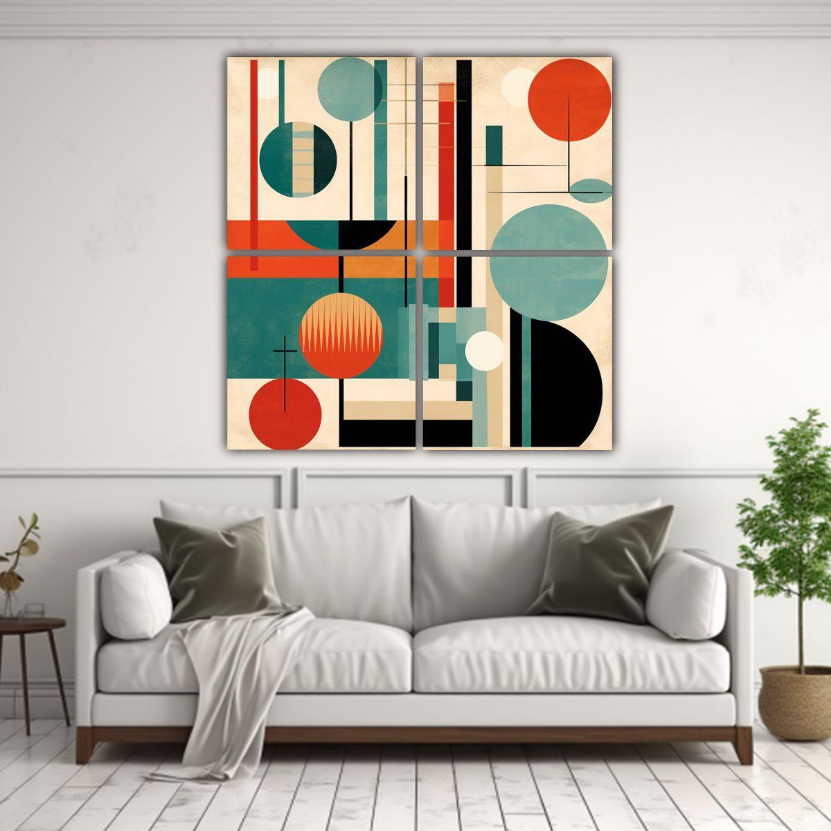 Cuadros Modernos Abstractos Vintage De Diseño 200x200 Cm-2