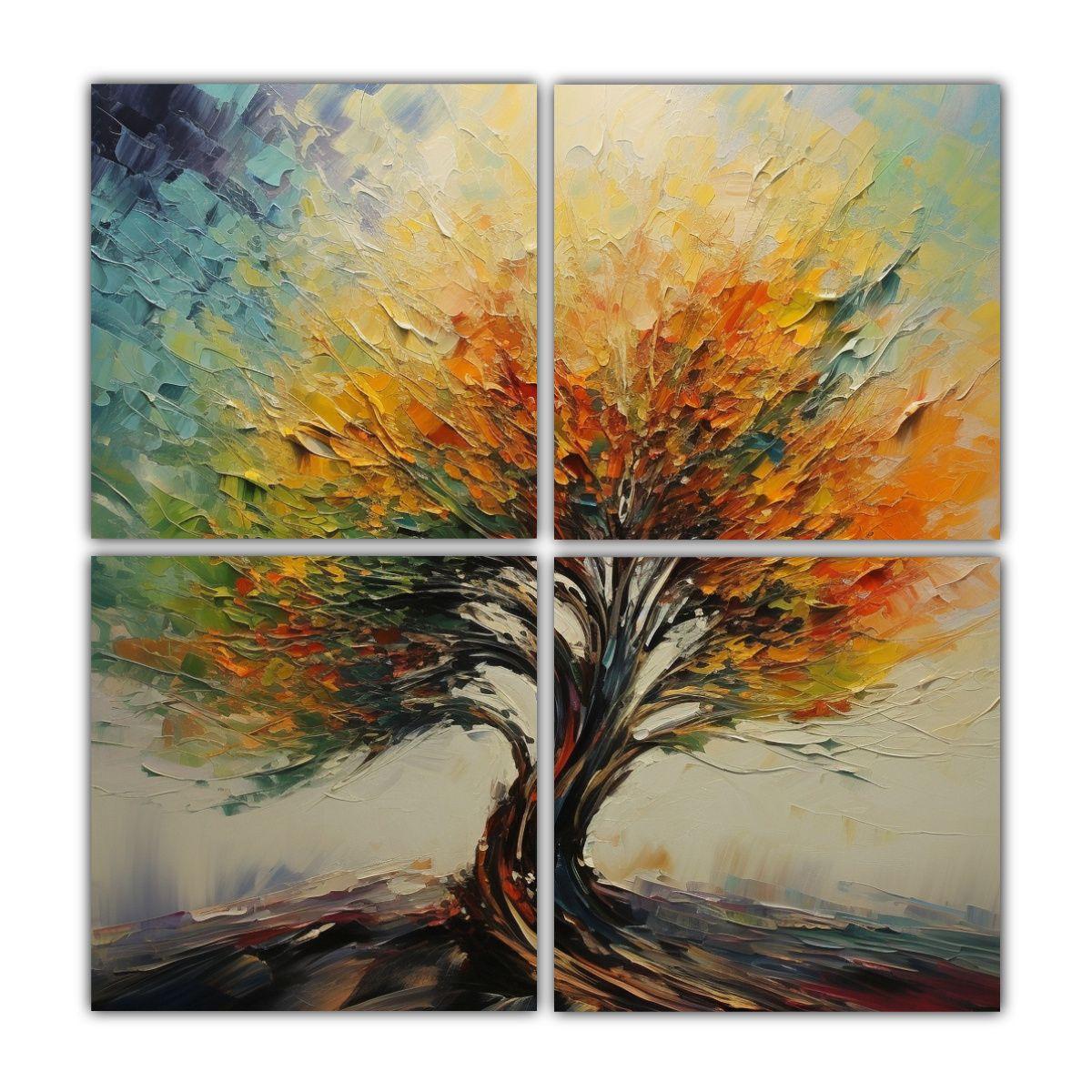 Cuatro Composición Finas Líneas Para Cocina 140x140 Cm-0