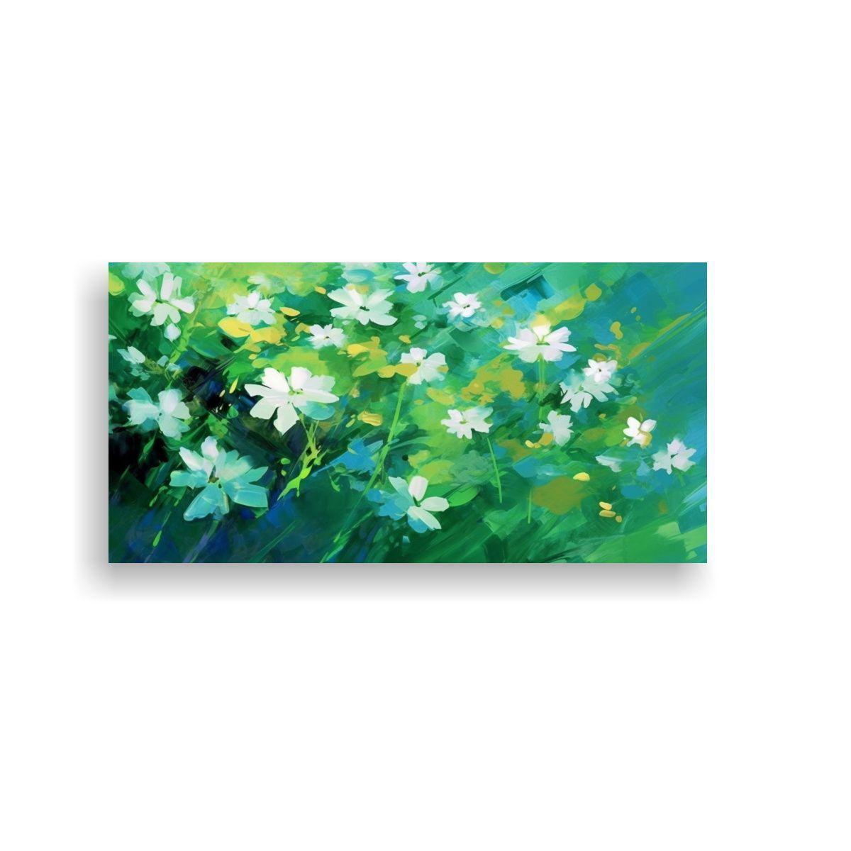 Pintura De Arte De Pared Con Diseño De Flores 40x20 Cm-0
