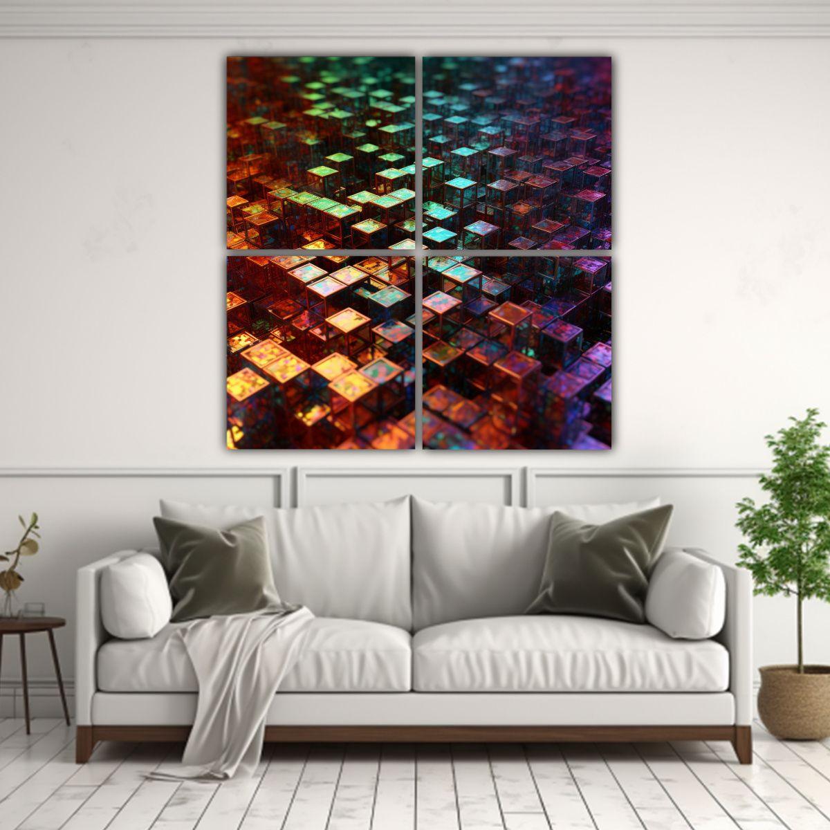 Cuatro Lienzos Composición Infinitamente 60x60 Cm-2
