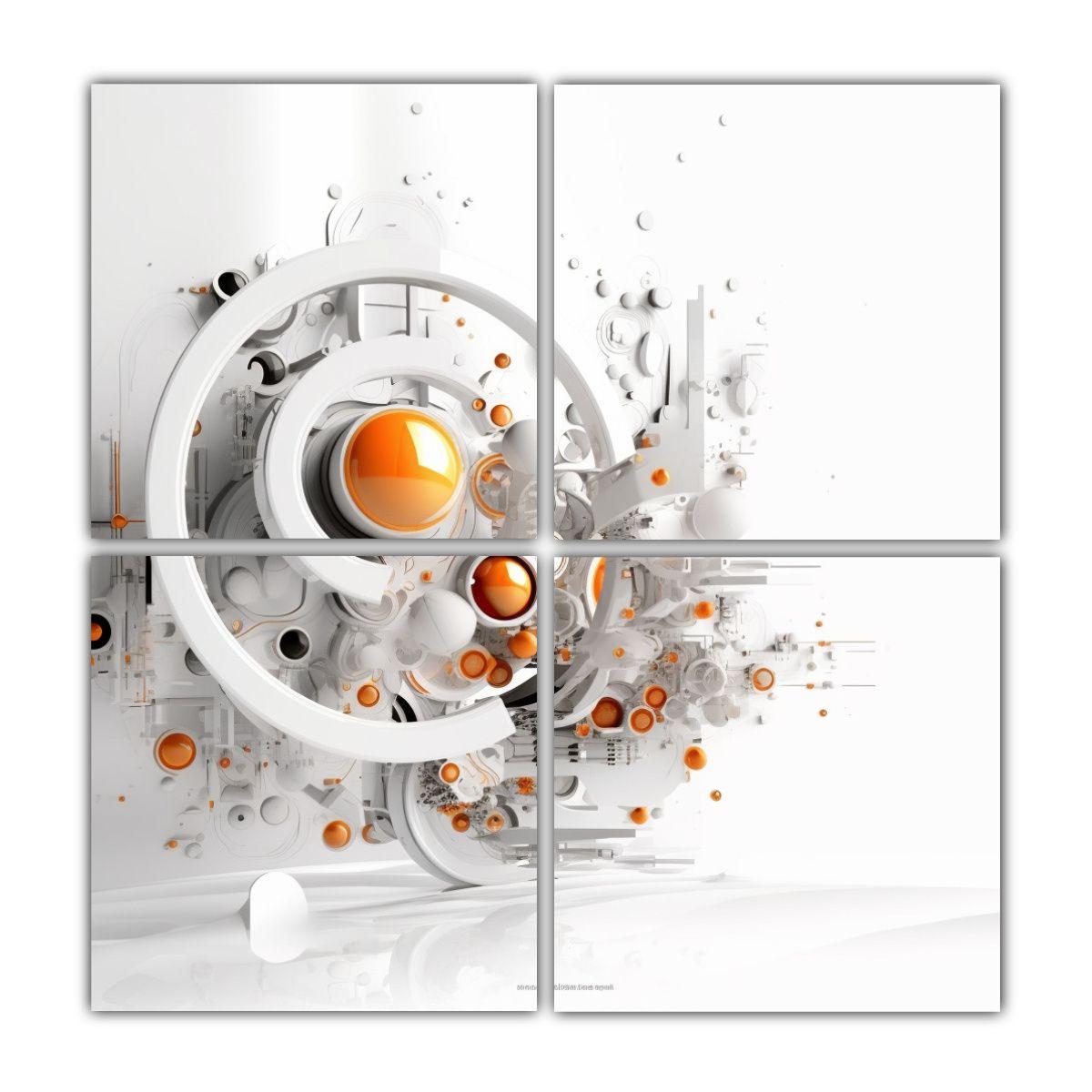 Arte Gráfico Abstracto Movimiento En Fondo 80x80 Cm-0