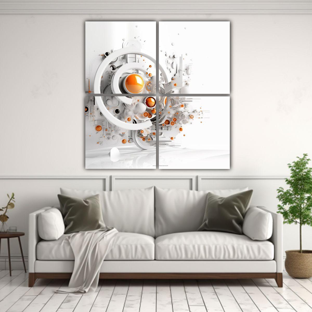 Arte Gráfico Abstracto Movimiento En Fondo 80x80 Cm-2