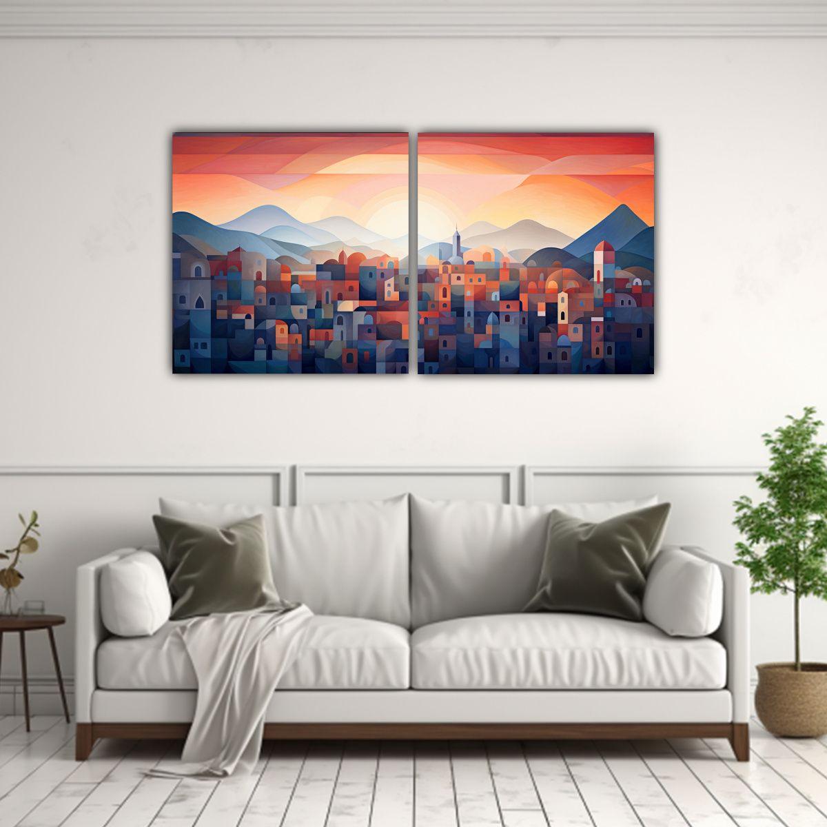 Pinturas Decorativas De Amaneceres Con Gradientes 120x60 Cm-2